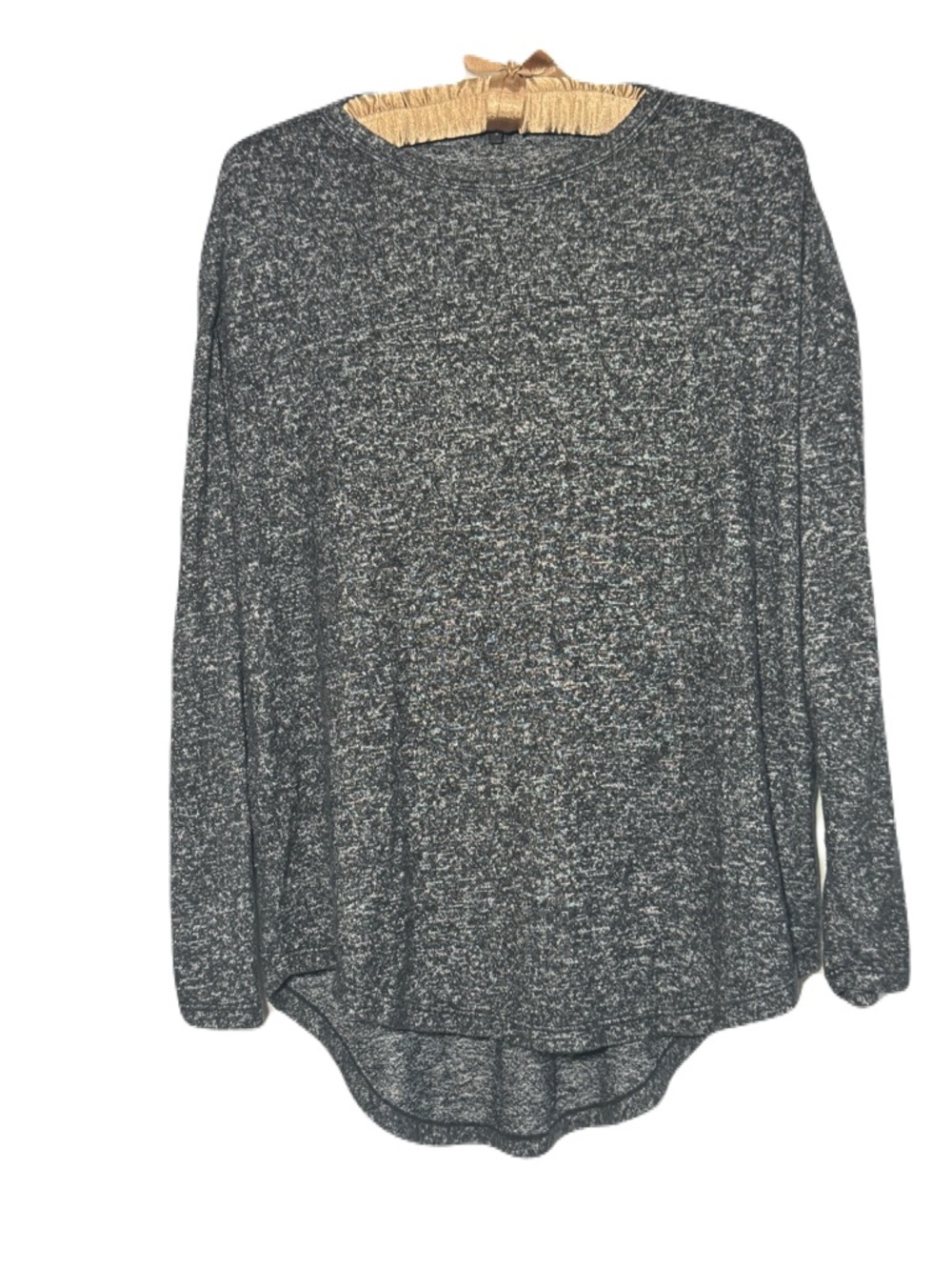 Quince Black Heathered Long Sleeve Knit Top